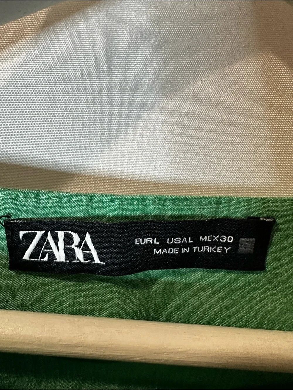 Zara green cotton wrap tie mini skirt size L